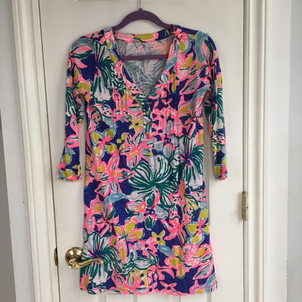 Lilly Pulitzer multicolor long sleeve shirt dress